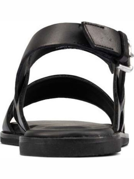 Karsea Δερμάτινα Γυναικεία Ανατομικά Σανδάλια Μαύρα