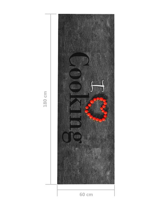 vidaXL Cooking Χαλάκι Κουζίνας Διάδρομος με Αντιολισθητικό Υπόστρωμα Γκρι 60x180εκ.