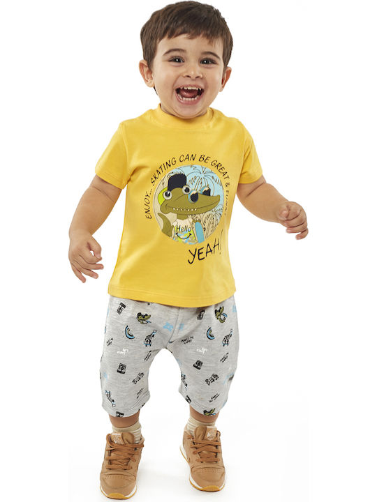 Hashtag Kids Set with Shorts Summer 2pcs Yellow