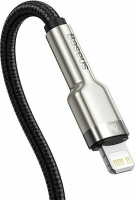 Baseus Cafule Metal Împletit USB-C la Cablu Lightning 20W Negru 0.25m (CATLJK-01)