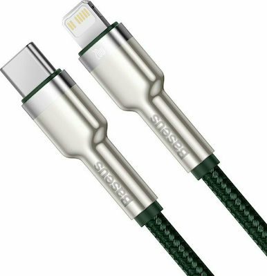 Baseus Cafule Metal Împletit USB-C la Cablu Lightning 20W Verde 1m (CATLJK-A06)