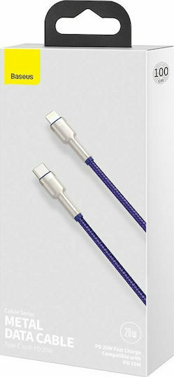 Baseus Cafule Metal Braided USB-C to Lightning Cable 20W Purple 1m (CATLJK-A05)