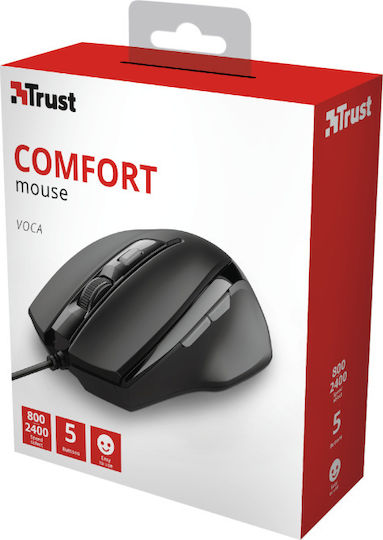 Trust Voca Comfort Wired Mouse Black