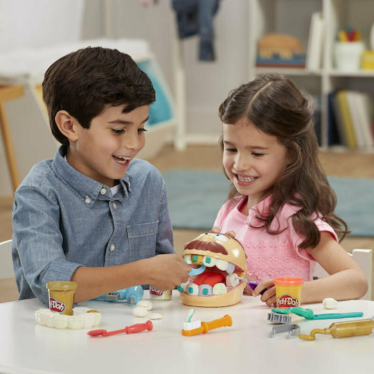 Hasbro Play-Doh Plasticine - Gold Drill n Fill Dentist Game for Ages 3+, 8 Pieces