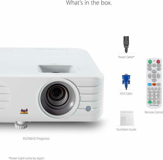 Viewsonic PG706HD 3D Projector DLP Full HD Απλής Λάμπας με Ενσωματωμένα Ηχεία