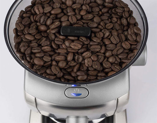 HKoenig Electric Coffee Grinder 130W for 400gr Beans and 16 Grind Levels Silver