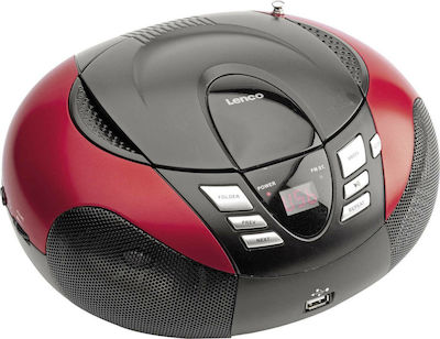 Lenco Portable Radio-CD Player Equipped with CD / MP3 / USB / Radio Red