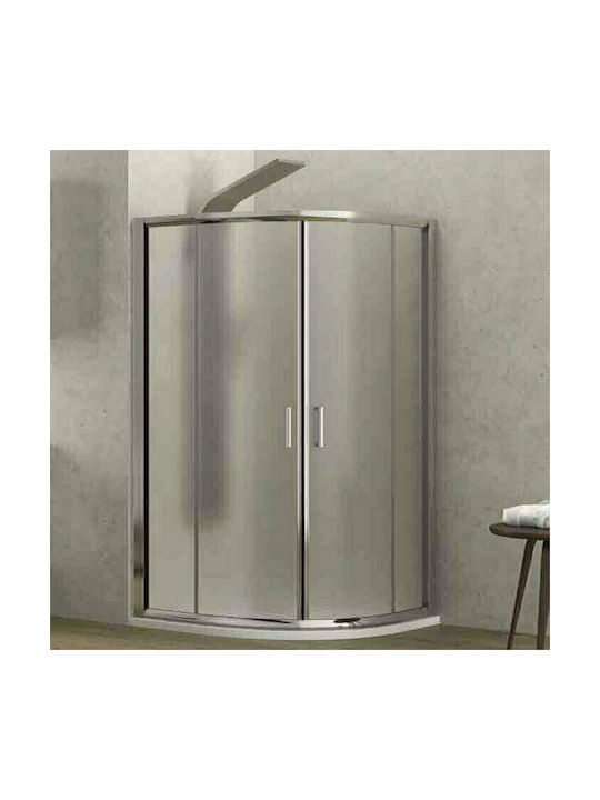 Karag New Flora 200 NFL20080170 Cabin for Shower Semi-circular with Sliding Door 80x80x170cm Clear Glass