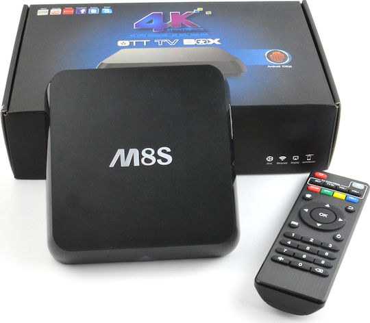 TV Box M8S 4K UHD με WiFi USB 2.0 2GB RAM και 8GB Αποθηκευτικό Χώρο με Λειτουργικό Android 4.4