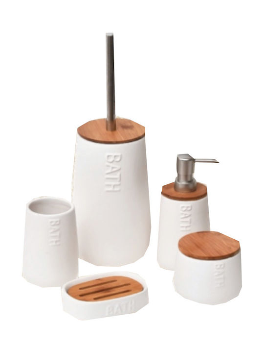 Eurocasa Set Accesorii Baie Ceramică Alb 5buc