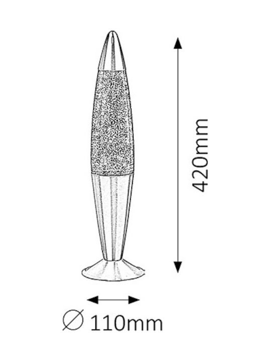 Rabalux Glitter Διακοσμητικό Φωτιστικό Lava Lamp με Ντουί για Λαμπτήρα E14 σε Πράσινο Χρώμα