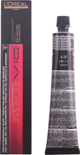 L'Oréal Professionnel DIA Richesse Βαφή Μαλλιών Χωρίς Αμμωνία 4.15 Μαρόν Σοκολάτα 50ml
