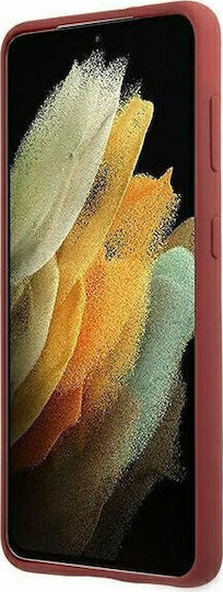 Mercedes-Benz Silicone Line Umschlag Rückseite Silikon Rot (Galaxy S21 5G)