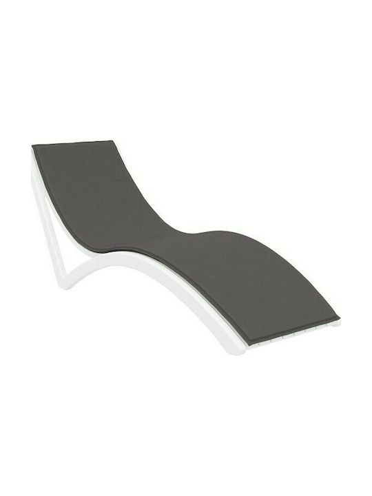Zita Plus Αδιάβροχο Μαξιλάρι Ξαπλώστρας με Πλάτη Slim Dark Grey 204x62εκ.