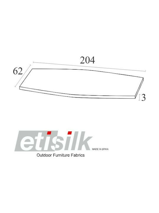 Zita Plus Αδιάβροχο Μαξιλάρι Ξαπλώστρας με Πλάτη Slim Dark Grey 204x62εκ.