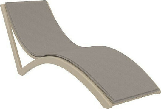 Zita Plus Αδιάβροχο Μαξιλάρι Ξαπλώστρας με Πλάτη Slim Light Brown 204x62εκ.