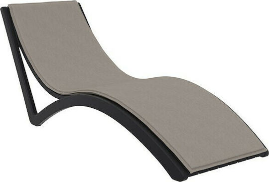 Zita Plus Αδιάβροχο Μαξιλάρι Ξαπλώστρας με Πλάτη Slim Light Brown 204x62εκ.