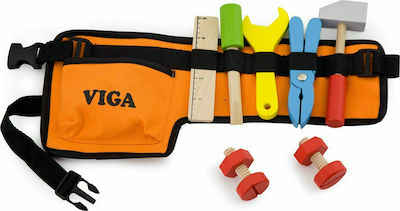 Viga Toys Kids Tool Viga Ζώνη Ξύλινων Εργαλείων made of Wood for 3+ Years Old 50532