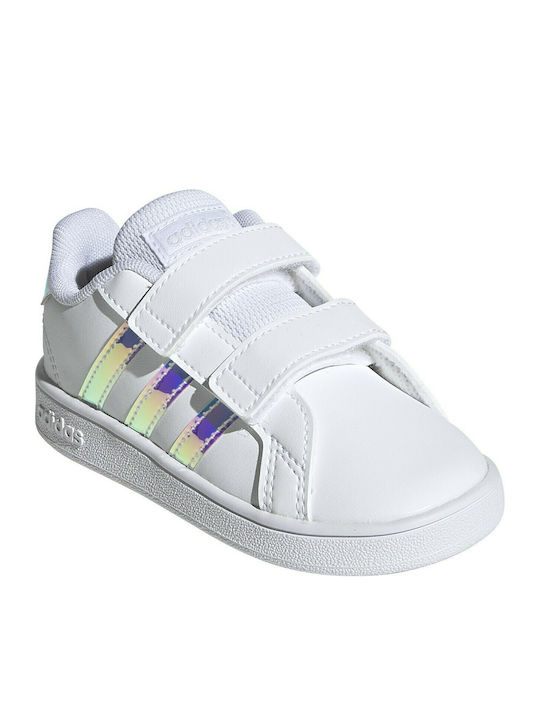 Grand Court I Kids Sneakers with Hook & Loop Closure Cloud White / Dash Grey