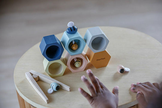 Plan Toys Παιχνίδι Στοίβαξης Παιχνίδι Κυψέλες από Ξύλο για 10+ Μηνών