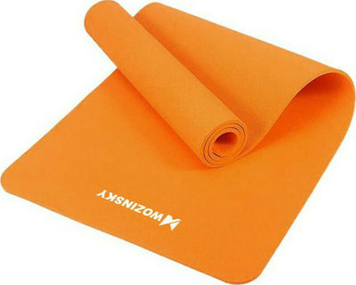 Wozinsky Yoga/Pilates Mat Orange with Carry Strap (181x61x1cm)