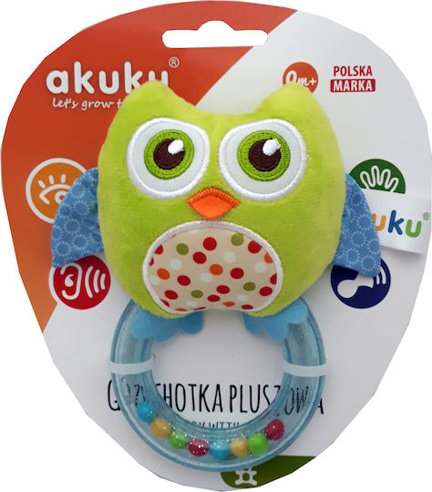 Akuku Plush Rattle Owl Baby Rattle for Newborns