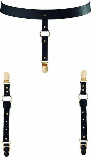 Bijoux Indiscrets Maze Suspender Belt For Underwear & Stockings Harness Black
