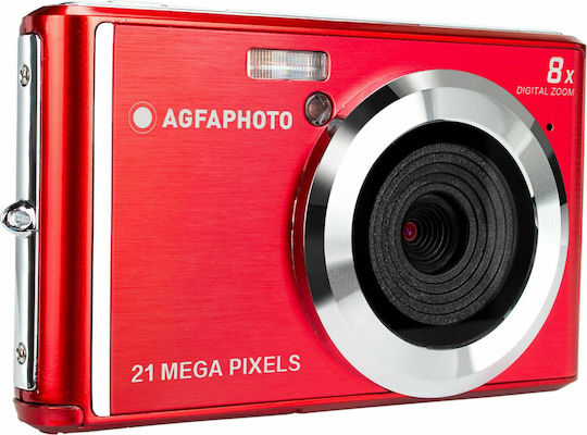 AgfaPhoto DC5200 Kompaktkamera 21MP Optischer Zoom 8x Rot