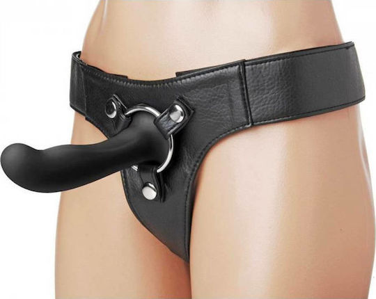 XR Strap U Heart On dildo de silicon Dildo Cu ventuză Negru 15cm