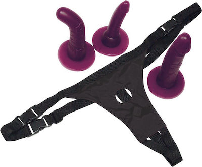 You2Toys Bad Kitty Naughty Toys Strap On Set Gurtzeug mit Einzeln Dildo in Lila Farbe