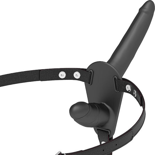 Fetish Submissive Double Strap Vibrator Strap-On Арсенал с Двойна Дилдо и Вибрация в Телесен цвят
