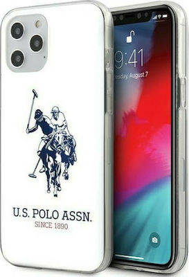 U.S. Polo Assn. Shiny Big Logo Coperta din spate Silicon Alb (iPhone 12 Pro Max) USHCP12LTPUHRWH