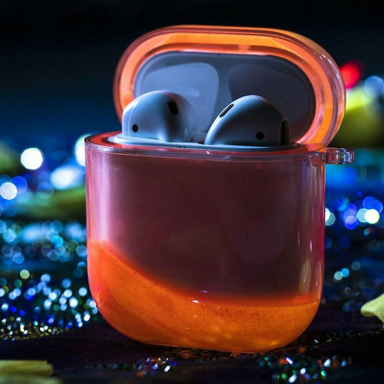 Kingxbar Galaxy Nightglow Luminescent Θήκη Σιλικόνης σε Κόκκινο χρώμα για Apple AirPods