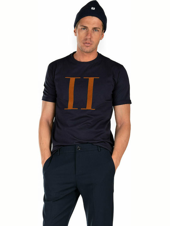 Les Deux LDM101006 Men's T-Shirt Stamped Navy Blue