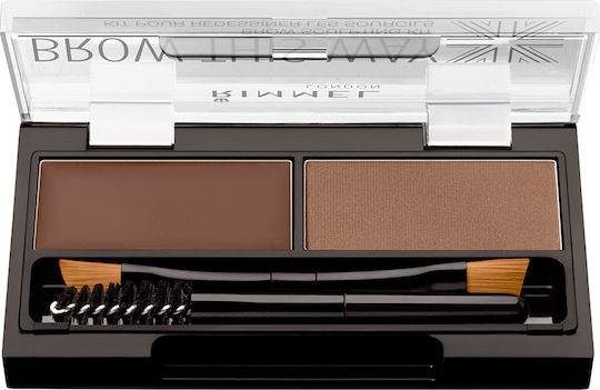 Rimmel Brow This Way Brow Sculpting Kit Παλέτα Μακιγιάζ Φρυδιών 002 Medium Brown