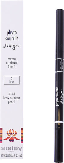 Sisley Paris Phyto Sourcil Design 3 in 1 Architect Pencil Mascara for Eyebrows Highlighter 03 Brun