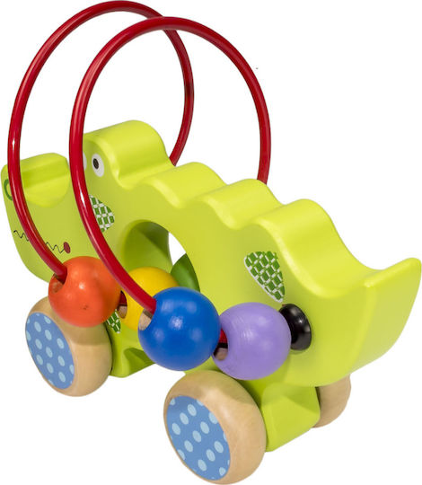 Big Jigs Избутване насам-натам Crocodile Push Along Bead Frame от дърво за 12++ месеца