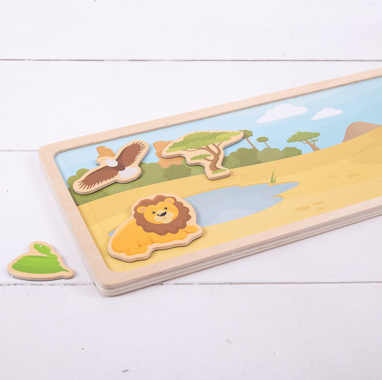 Big Jigs Ζωάκι Magnetic Board Jungle Animals από Ξύλο για 24+ Μηνών