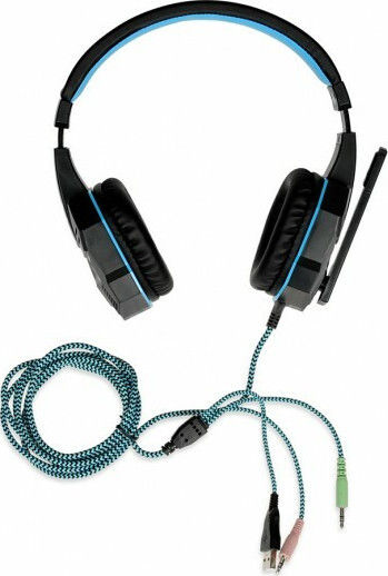 iBox X8 Over Ear Gaming Headset με σύνδεση 2x3.5mm / USB Black/Blue