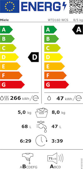 Miele Waschtrockner 8kg/5kg 1500 Umdrehungen mit Wi-Fi