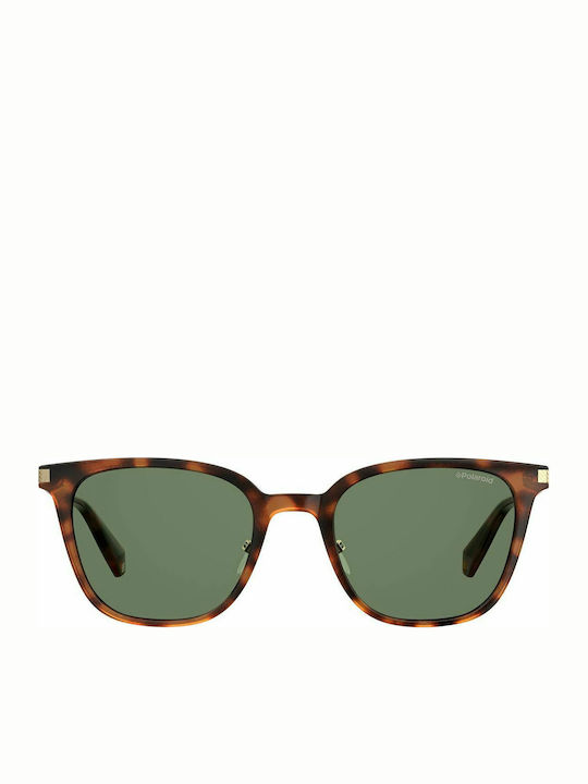 Polaroid Women's Sunglasses with Brown Tartaruga Plastic Frame and Green Lens PLD2072/F/S/X 086UC