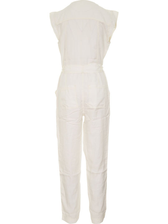 Uli Women's Denim Sleeveless One-piece Suit White