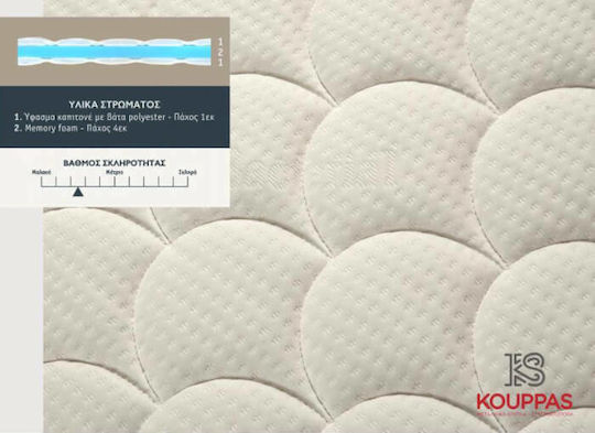 KS Kouppas Topper Lux Memory Antibacterial Single Spumă de memorie 90x190x6buc