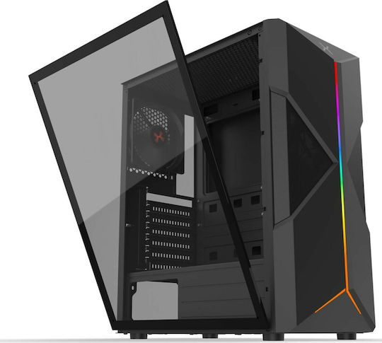 Krux Astral Gaming Middle Tower Carcasă Calculator cu Fereastră Laterală și Iluminare RGB Negru