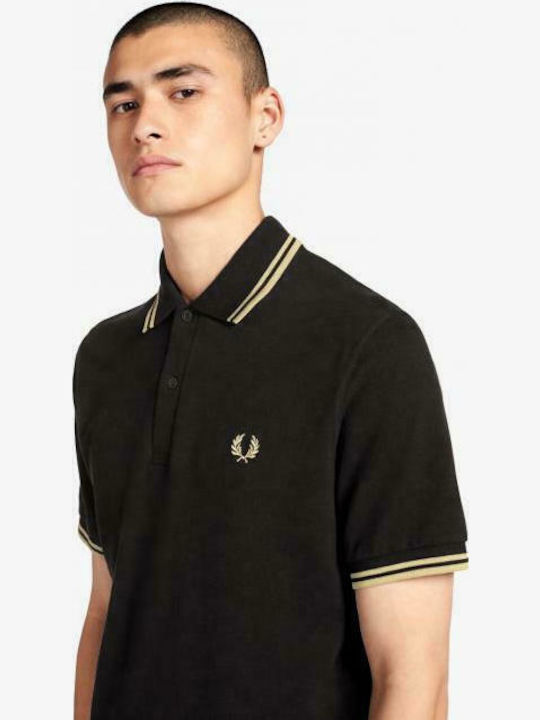 Fred Perry Ανδρικό T-shirt Polo Μαύρο