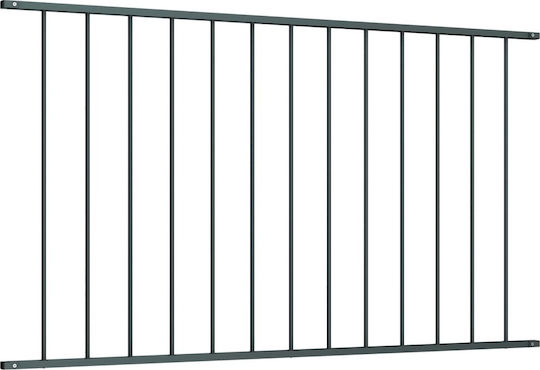 vidaXL Fencing Panel Anthracite Steel with Electrostatic Coating Metal Fence Railings in Gray Color 75cm x 1.7m