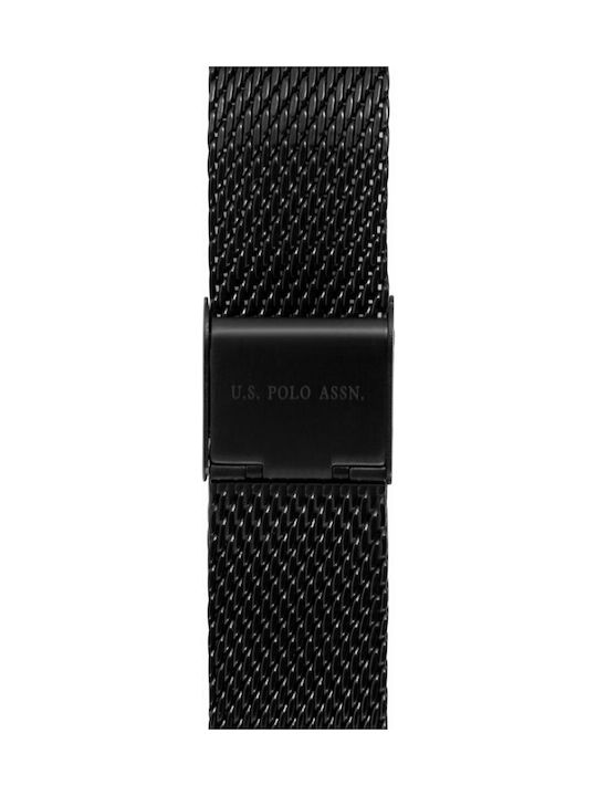 U.S. Polo Assn. Watch Battery with Black Metal Bracelet