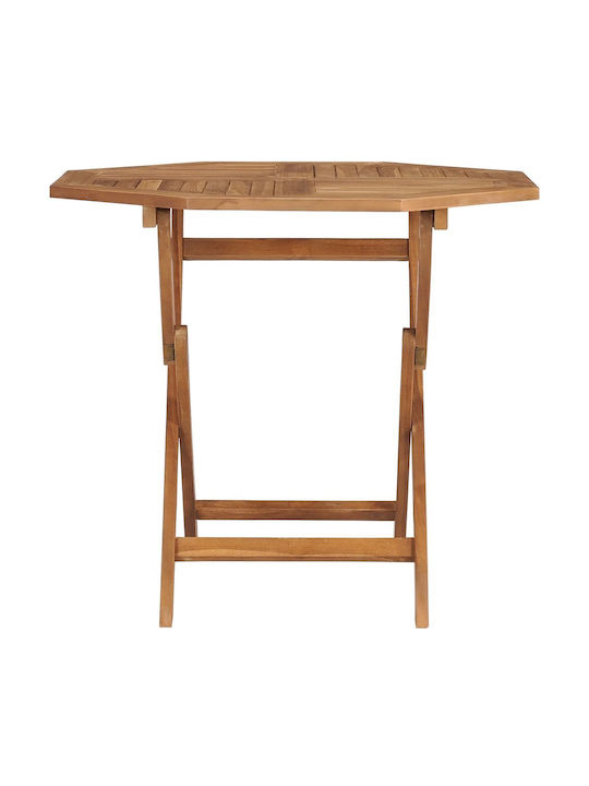 Outdoor Dinner Foldable Wood Table Natural 85x85x76cm