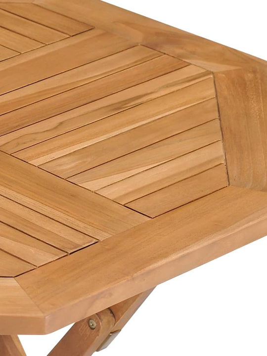 Outdoor Dinner Foldable Wood Table Natural 85x85x76cm