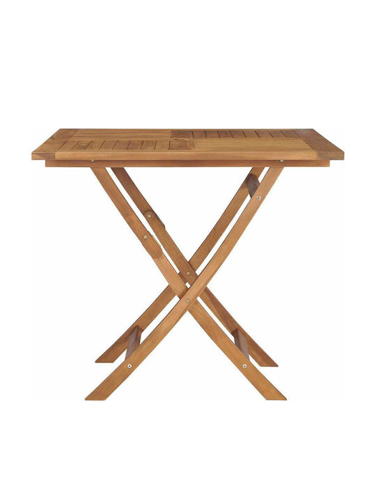 Outdoor Dinner Foldable Wood Table Natural 85x85x76cm